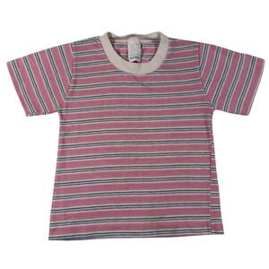Vintage Toddletime JCPenney Striped T-Shirt Pink Purple Green Kids Size 3